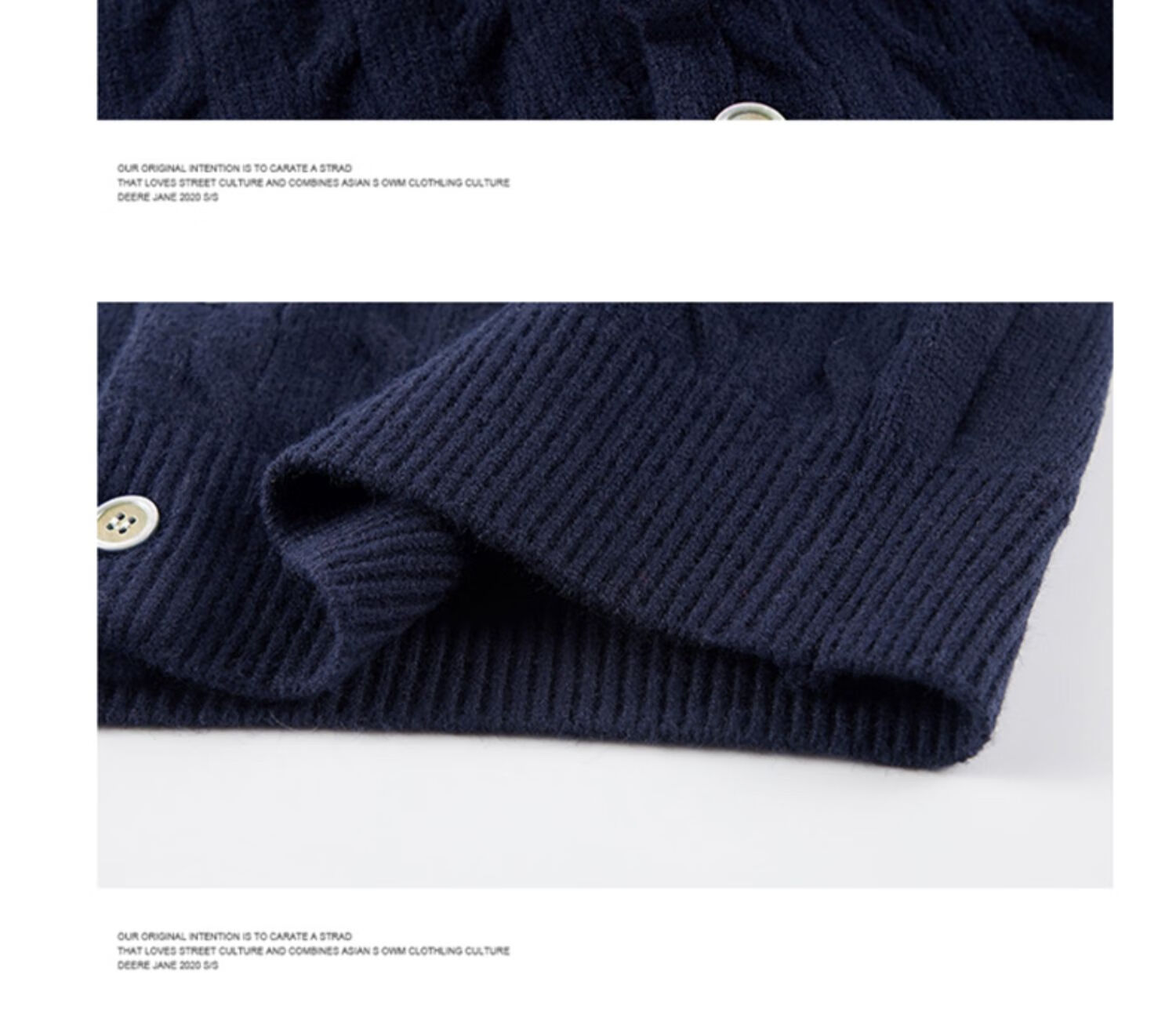 Dingfengbaoluo Cardigan Sweater Crew Neck Autumn Winter Premium Button Long Sleeve Knit Jacket XJE10 Cedar Gray XL 3