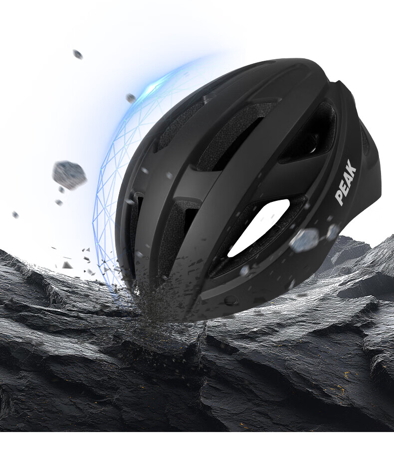 Peak Integrated Cycling Helmet with Goggles Unisex Mountain Road Bike Matte Black 5