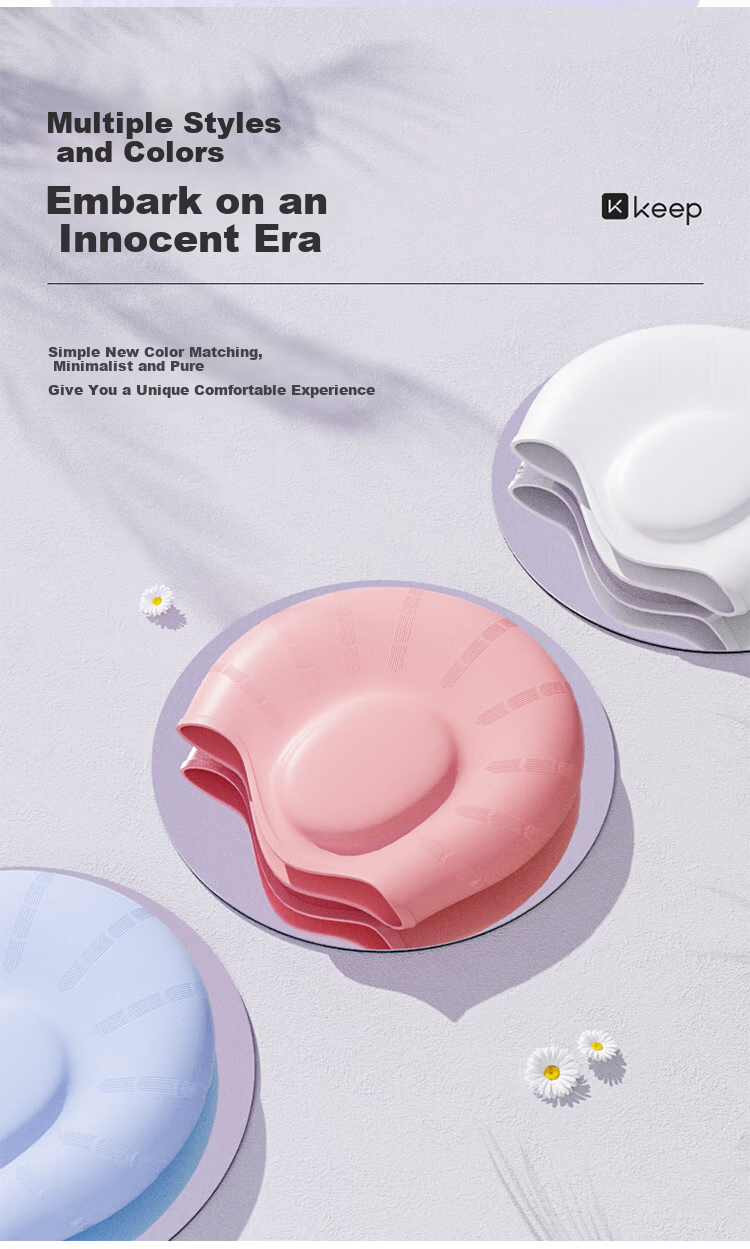 Keep Ear-Protecting Swim Cap for Women with Long Hair, Waterproof Non-Binding for Men, Solid Color Fashionable Comfortable Professional Enlarged Silicone Swimming Cap 5
