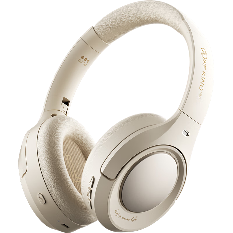 IKF King Pro 3.0 Dual Gold Standard LDAC High-Resolution Over-Ear Active Noise Cancelling Bluetooth Headphones New Wireless Wired Gaming Low Latency Long Battery Life Yunyan White