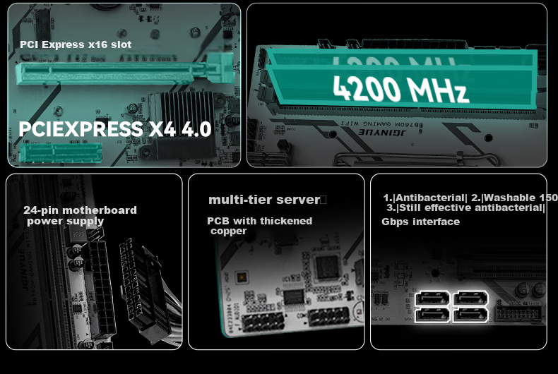 Jingyue B760M GAMING WIFI Motherboard DDR4 Desktop Gaming Computer Motherboard Core I5 13600KF/13400F (Intel B760/LGA 1700) 4