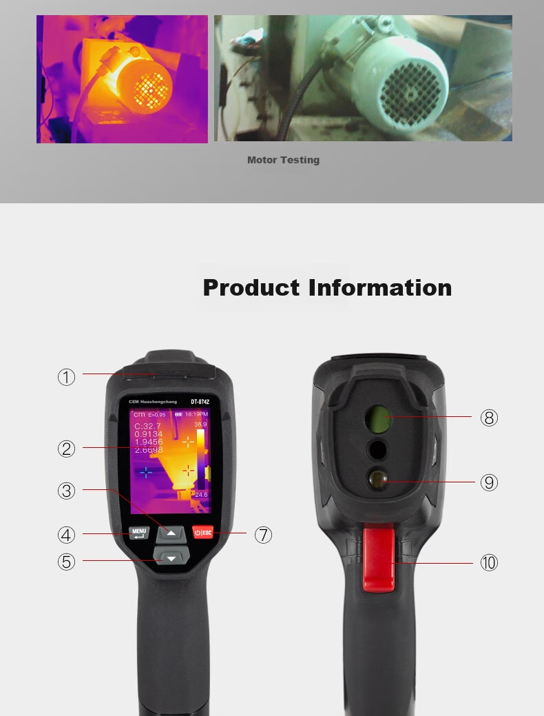 CEM DT-874Z Thermal Imager, High-Precision Infrared Imaging Power Fault Underfloor Heating Leak Detection Thermal Camera 14