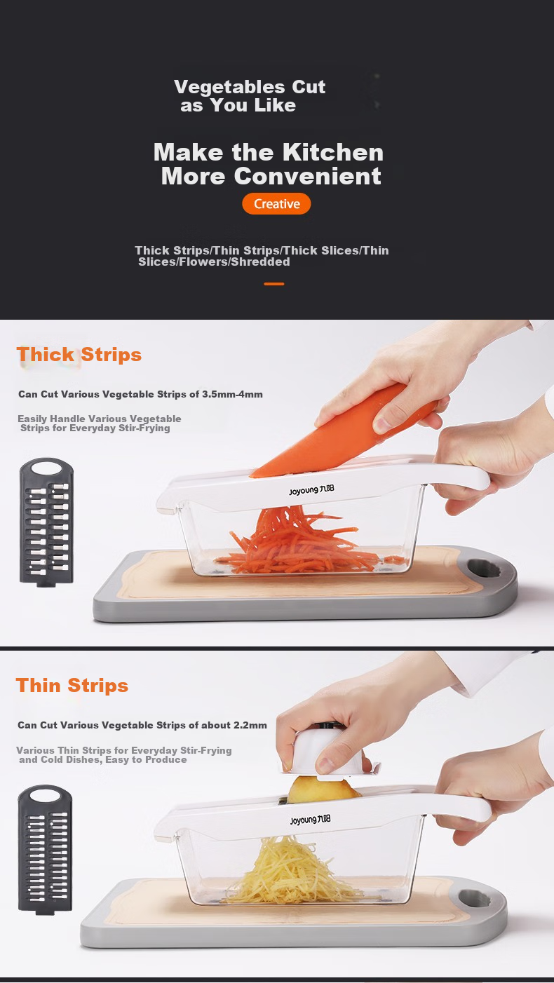 Joyoung Vegetable Slicer, Home Potato Shredder And Grater (With 6 Blades And Hand Guard) 4