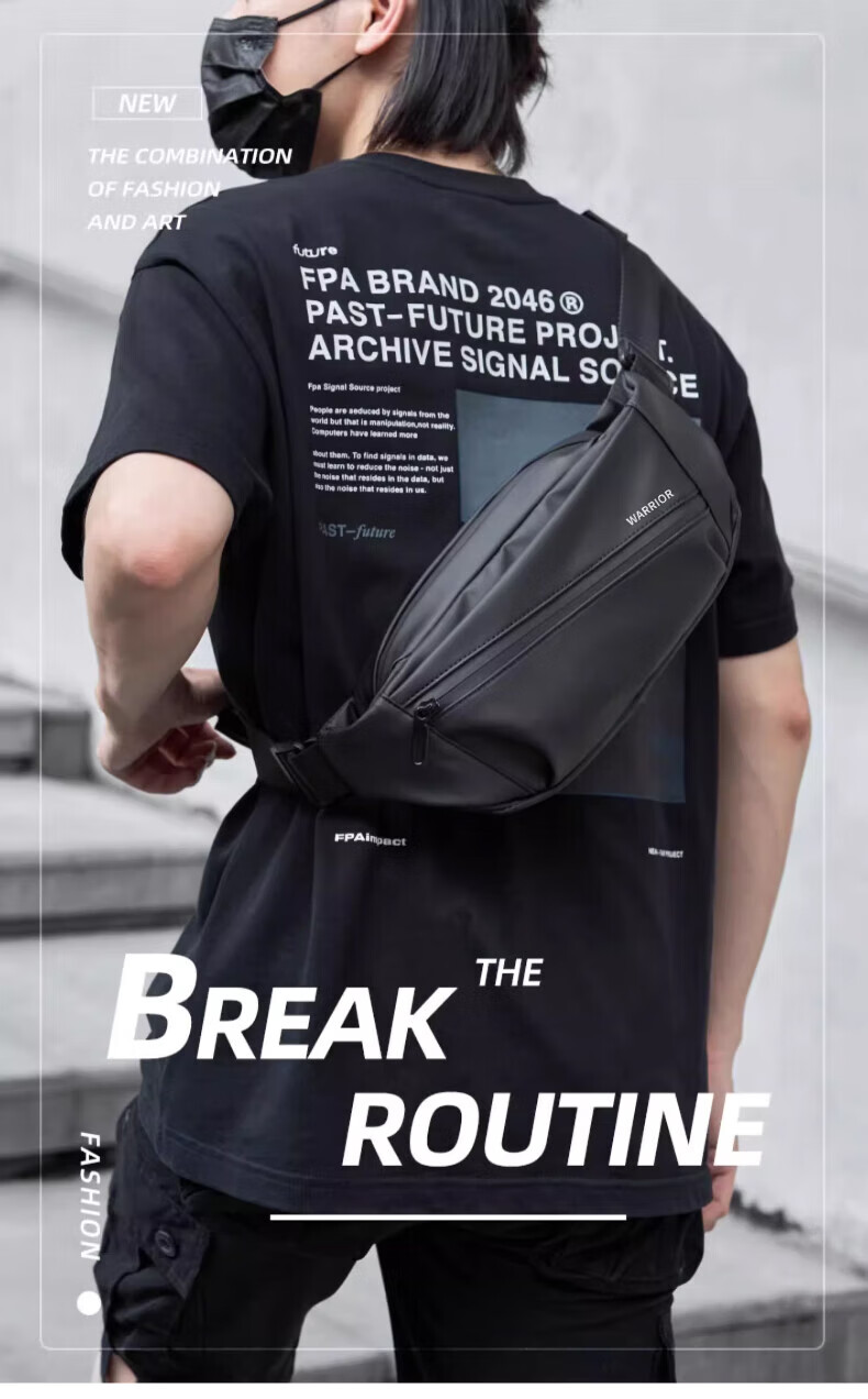 Huili Magnetic Buckle Men's Functional Crossbody Bag, Chest Bag, Shoulder Bag, Large Capacity, Trendy Casual Cycling Sports Sling Backpack 1