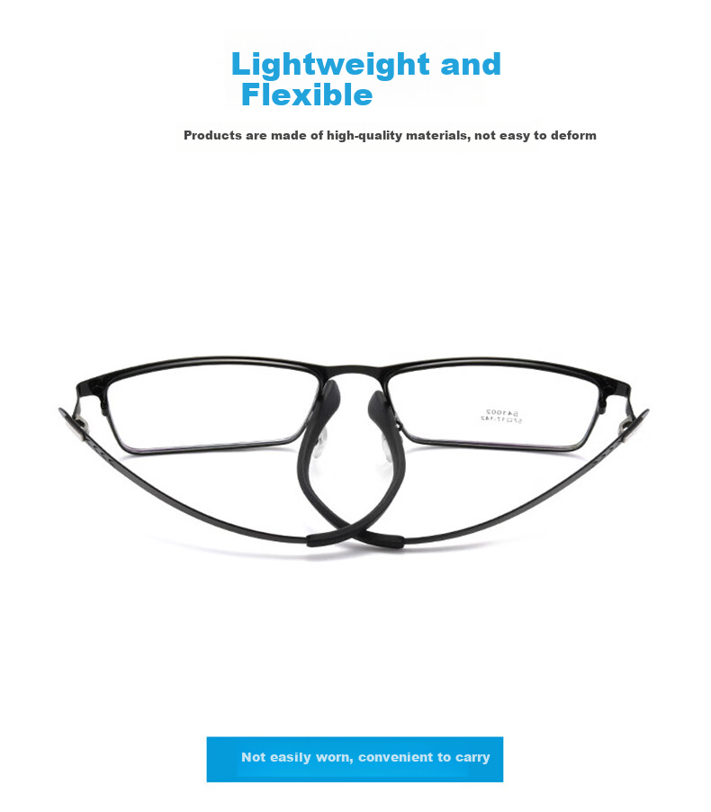DRATRA Men's Stylish Business Nearsighted Glasses with Blue Light Protection, Prescription Available, Astigmatism Correction, Photochromic Square Frame, Ultra-Light And Non-Prescriptio 4