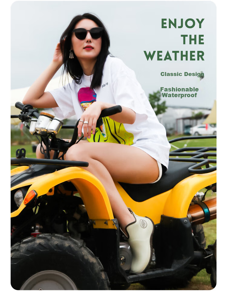 Jolly Walk New Women's Rain Boots, Low-Cut Fashion Waterproof Rain Shoes, Short Rubber Overshoes JW228-1 Orange 35 3
