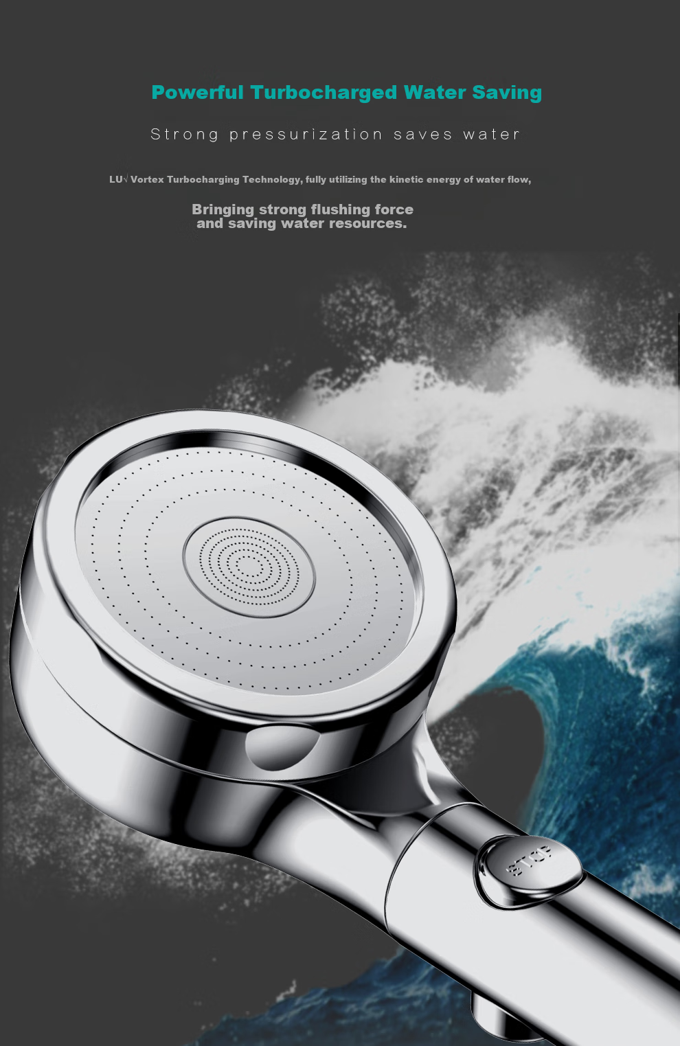 MICOE Pressurized Shower Head Set, Bathroom Handheld Shower Head Three-Piece Set 2
