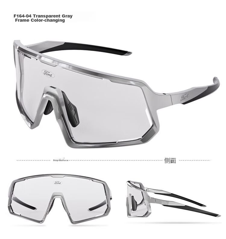 Fute Outdoor Sports Cycling Glasses, Day And Night Use, Photochromic Polarized Running Glasses for Men And Women, Protective Eyewear, Matte Green Frame - F164 10