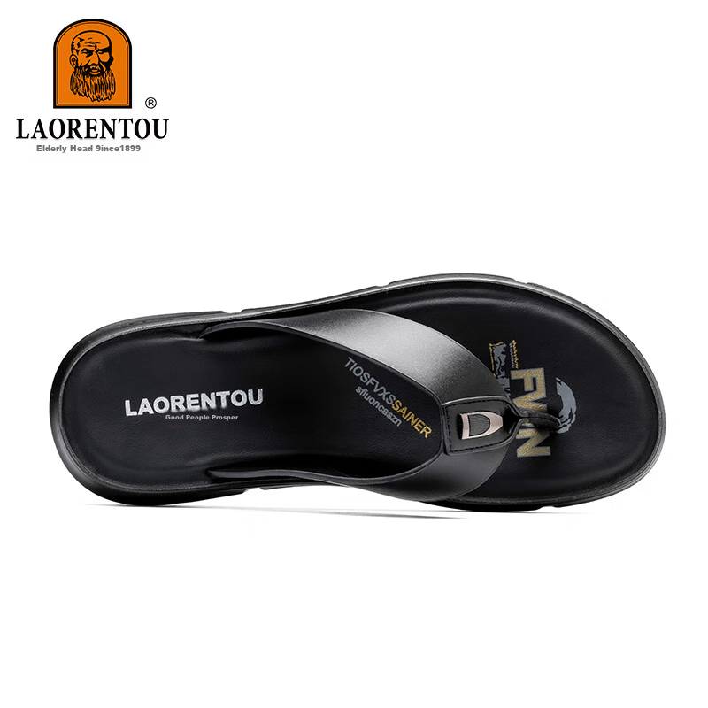 LAORENTOU Flip-Flops for Men, Summer Fashion Simple Dual-Use Sandals And Slippers, Outdoor Beach Sandals LT68 Black 39