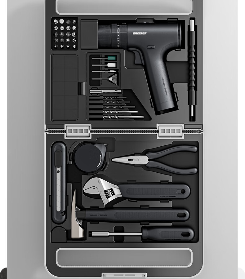 GREENER Nenggong BOX Electric Drill Household Toolbox Set Repair Kit Electric Screwdriver Hardware Toolbox 3