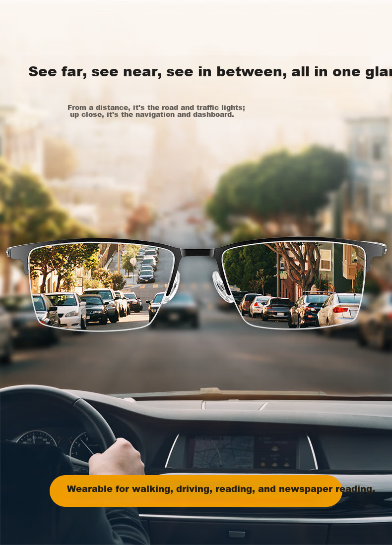 Yupintang Reading Glasses for Men And Women, Japanese Imported Smart Zoom And Color-Changing Anti-Blue Light Glasses, Ultra-Light Titanium Metal Self-Operated Mid-Autumn Festival 4