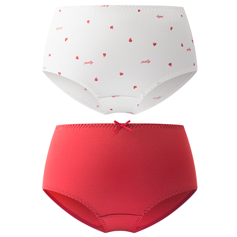 AIMER KIDS Girls' Boxer Briefs 2-Pack Antibacterial Modal Underwear for Growing Girls Red Heart 150