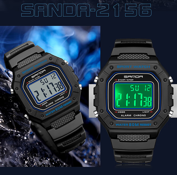Louis Juelun Small Square Electronic Watch Men's Military Training Watch for High School Students Outdoor Sports Multifunctional 11