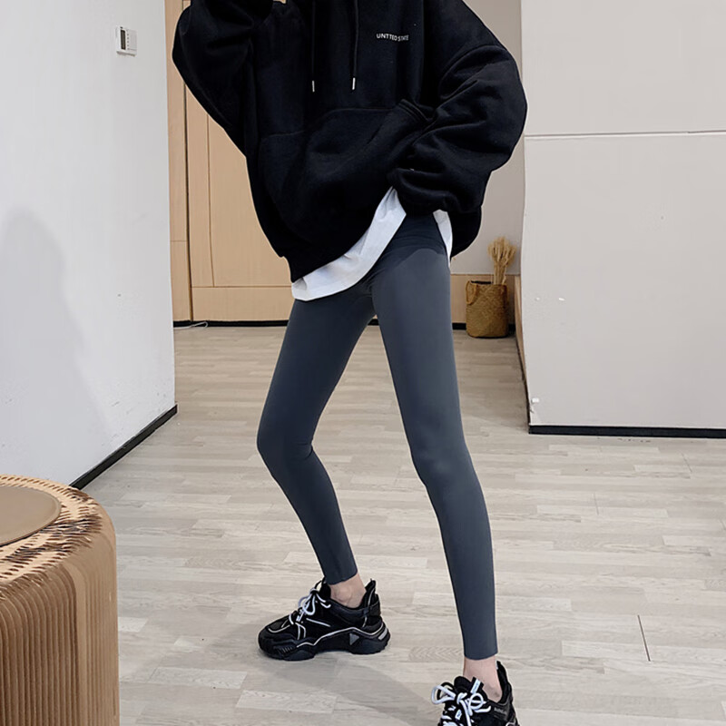 Zaishuo Shark Skin Leggings for Women, High-Waisted Pants for Autumn And Winter, Tummy Control, Butt-Lifting, Slimming, Tight-Fitting Sports Yoga Pants for Outer Wear
