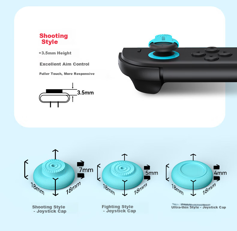 Xindeli Suitable for Nintendo Switch 2 Joy-Con, NS2 Controller Mushroom Head Protective Cover, NS Pro Button Anti-Slip Cap, JoyCon 2 Modification Repair, Second-Generation Hong Kong Version Game Console Accessory 6