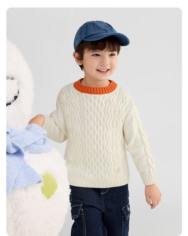 BALABALA balaOne Girls' Sweater 2025 Winter Cable Knit Pullover Boys' Baby Knitwear 208425103206 6