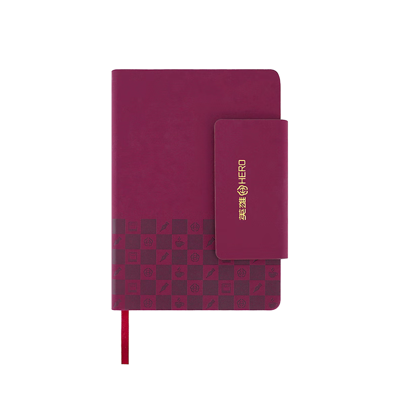 HERO A5 Business Notebook Magnetic Buckle Pen Holder Thickened Hard Cover Leather High-End Gift Meeting Office Stationery Lined Tearable Diary Journal