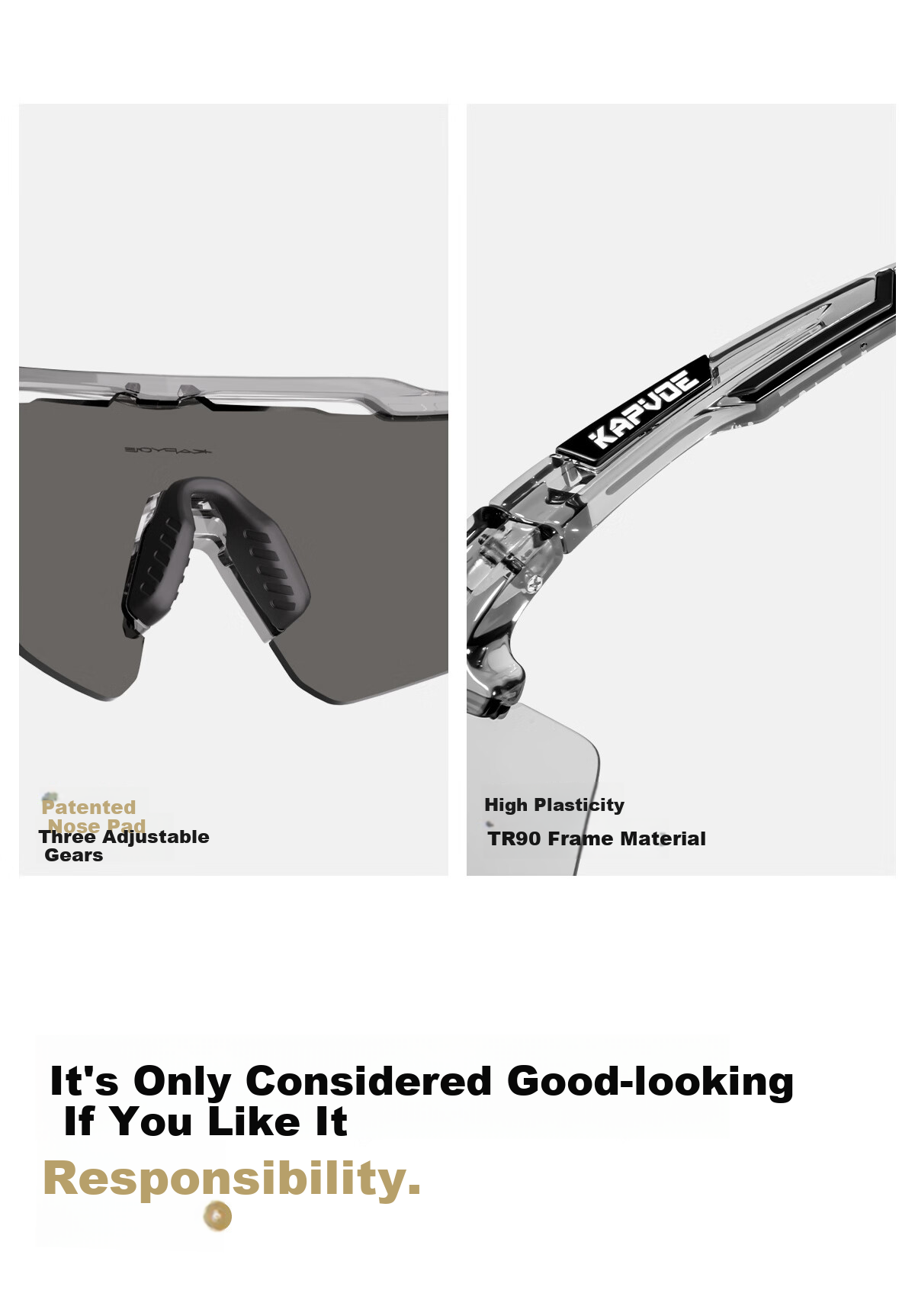 KAPVOE Warrior Cycling Glasses with Photochromic Lenses for Day And Night Use, Windproof, Sand-Resistant, Suitable for Mountain And Road Bikes 11
