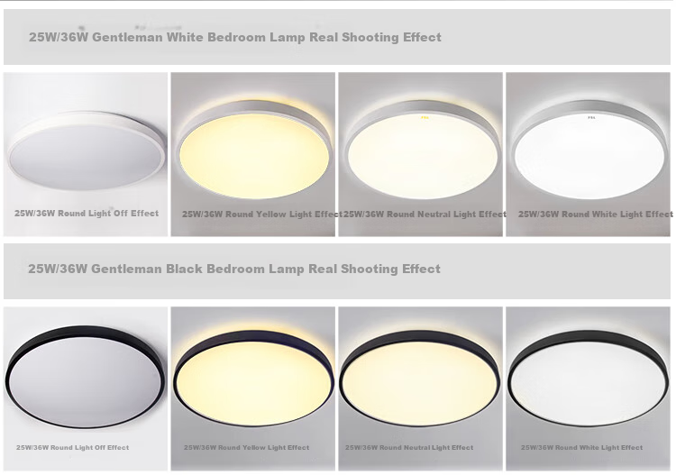 Foshanzhaoming Full-Spectrum Eye-Protection Ceiling Light, Photocatalyst Bedroom Lamp, High Ra97, Gentleman Black, 36W 16