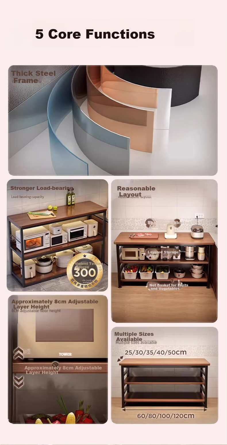 Quanpinwu Kitchen Storage Rack, Multifunctional Floor Cabinet, Cutting Table, Workbench, Sideboard Storage Rack, Narrow Cabinet, Coffee Table, 83 3