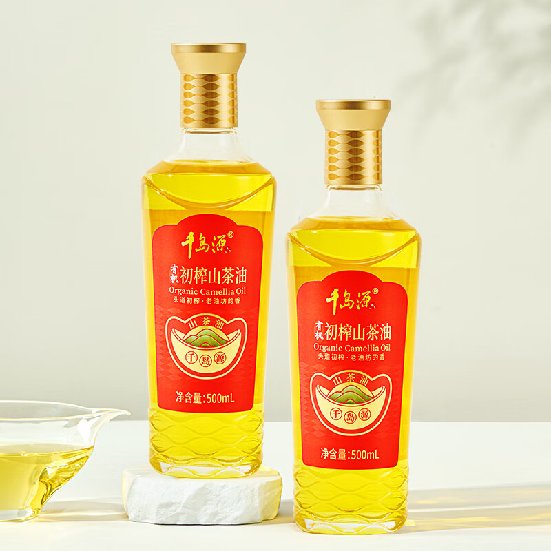 千岛源【保真山茶油】有机山茶油500ml 头道初榨 食用油 0零反式脂肪酸