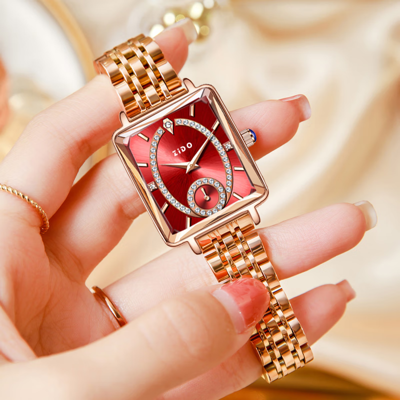 ZIDO Women's Luxury Minimalist Watch 1310 Red Dial