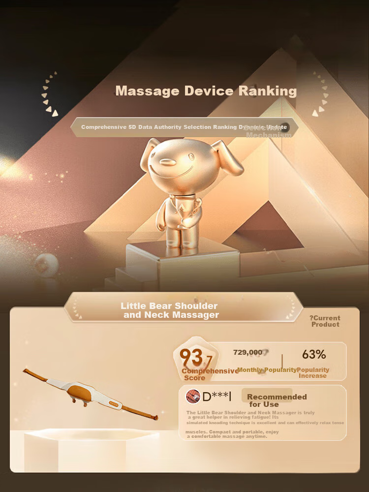 Bear Neck Massager, Cervical Massage Device, Shoulder And Neck Massager, Dual-Frequency Pulse Massager, Hot Compress Intelligent Massager, Birthday Gift for Women, Wife, Elders, Mid-Autumn Festival Gift 1