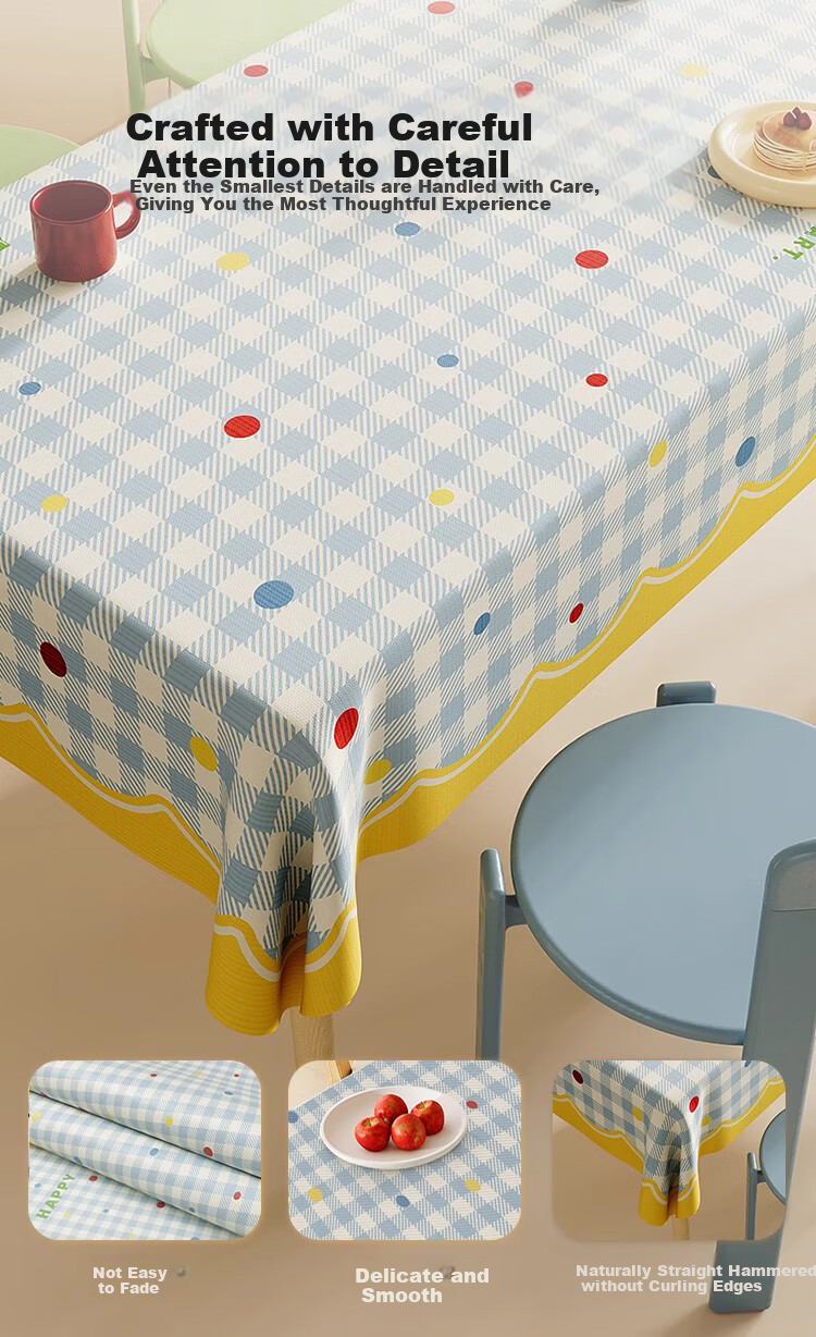 Jingxun Washable Tablecloth, Oil-Proof And Waterproof, Fresh Style Dining Mat, Bedroom Atmosphere Tea Table Cover for Women, 0.9*1.4m 10