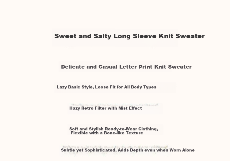 Dme [Containing Wool Letter Knit Sweater], Spring And Autumn Round Neck Drop-Shoulder Long-Sleeve Sweater for Women, Knitted Pullover 1