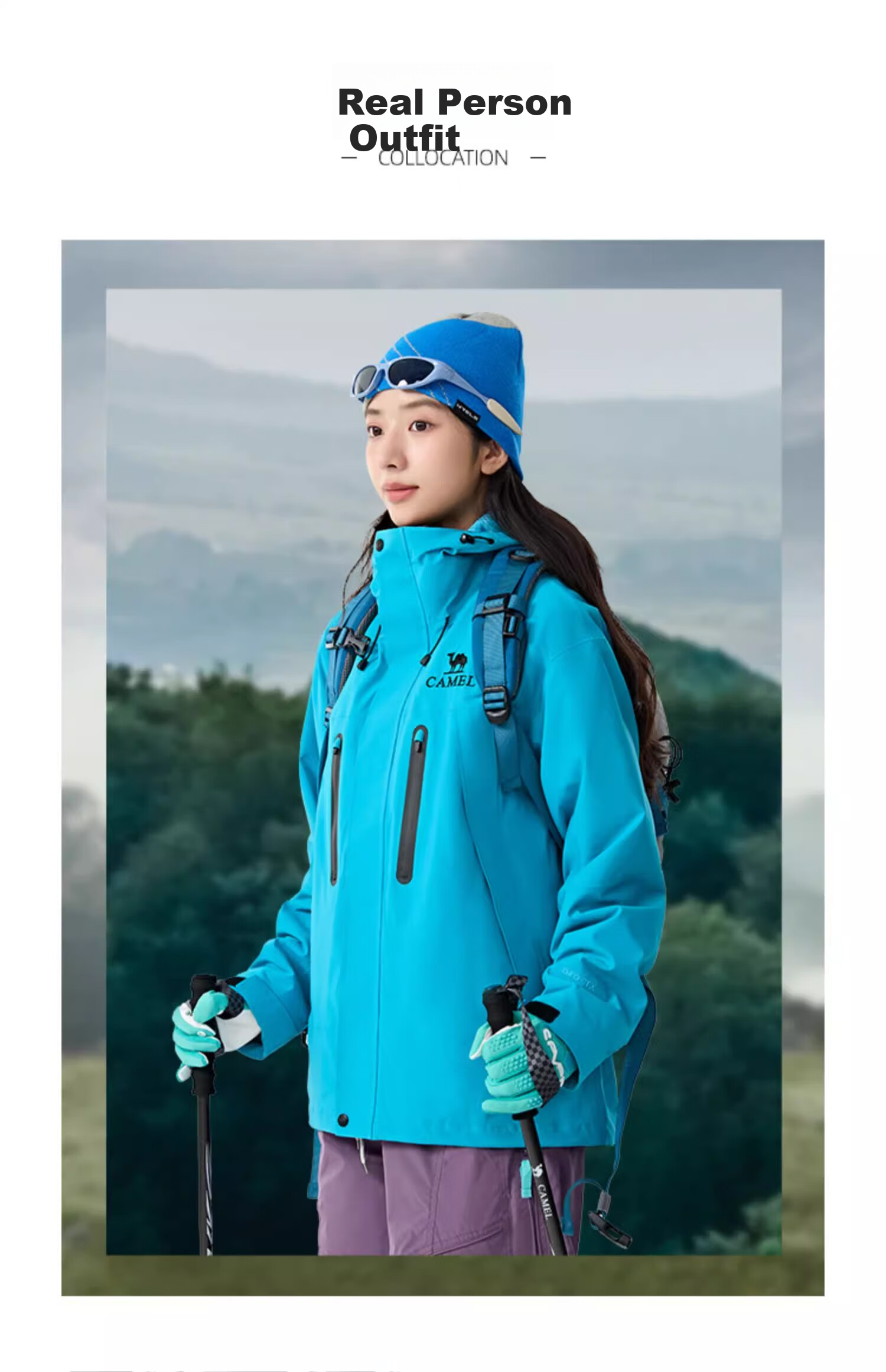 CAMEL [Wang Junkai's Choice] Outdoor Jacket Three-In Unisex Spring And Autumn Fleece-Lined Windproof Waterproof Mountaineering Coat 22