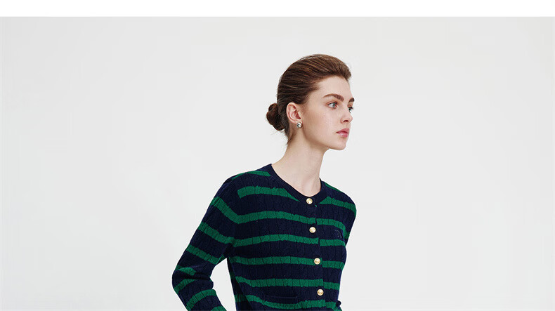 Navikail [Celebrity Style] Italy Small Sailboat Women's 25 New Full Wool Knit Cardigan Jacket 2334095501 2