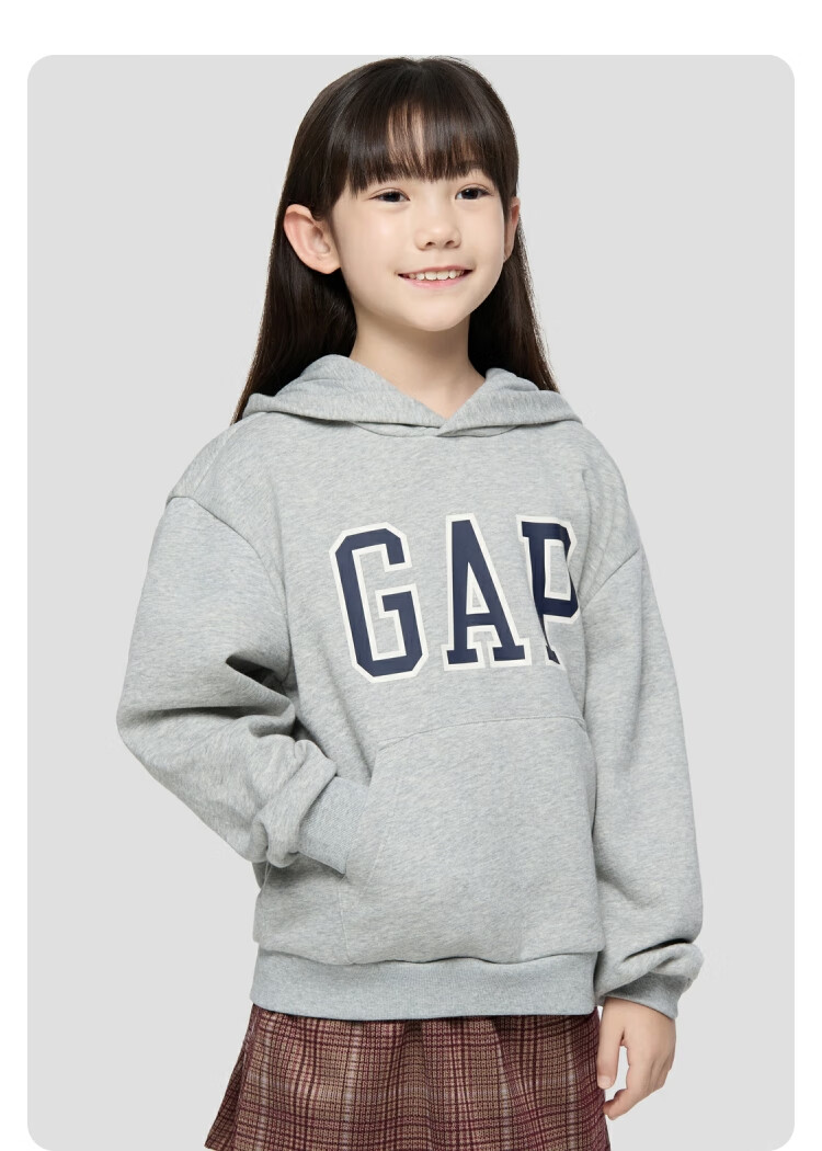 GAP Children's Autumn Logo Printed Fleece Pullover Hoodie Sweatshirt for Boys And Girls, Kids' Clothing 829299 4