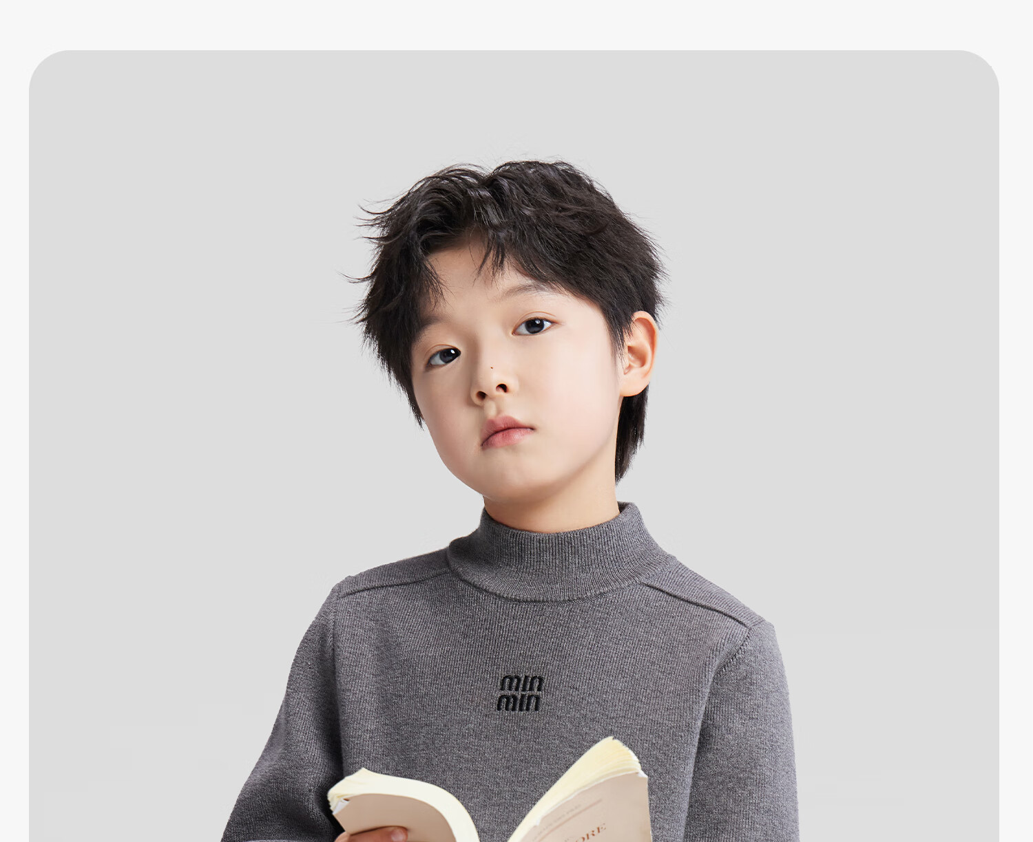 Zuo Xi Boys' Base Layer Sweater Big Kids Autumn Winter 2025 New Children's Half Turtleneck Knitwear Boys Gray 150cm 18