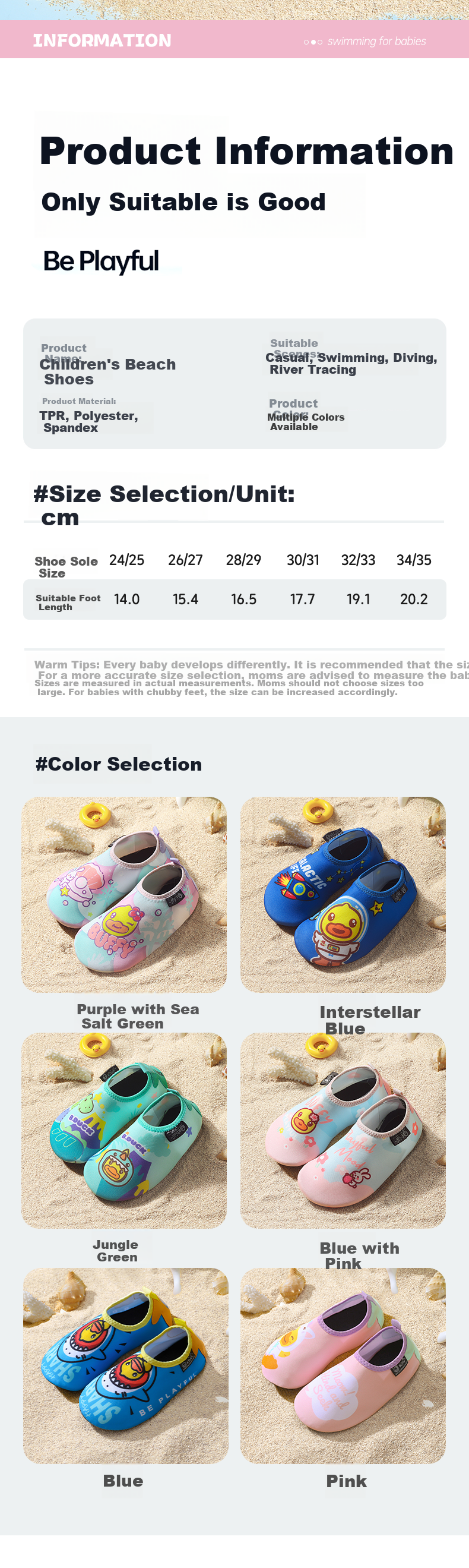 B.Duck Children's Beach Shoes for Boys And Girls, Swimming Shoes with Non-Slip, Breathable, Anti-Puncture Design for Outdoor Stream Trekking 3