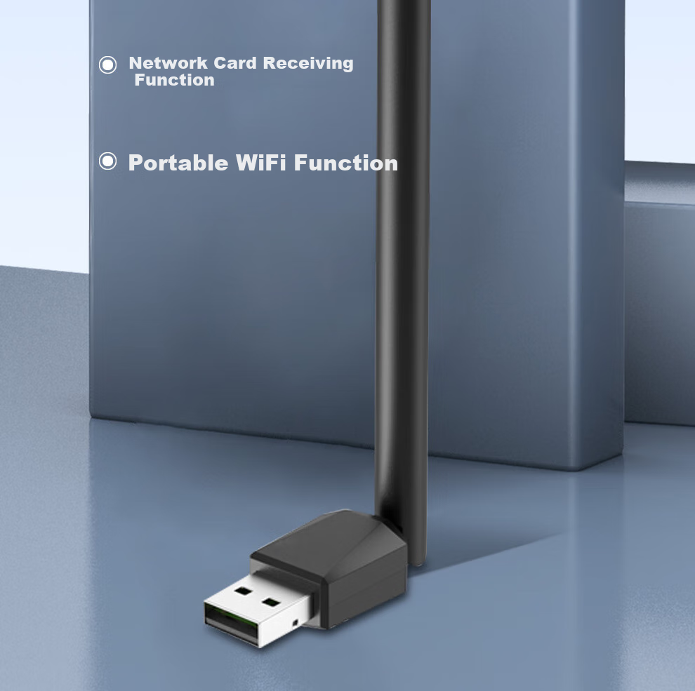Tengfei USB Wireless Network Adapter, Desktop Computer WiFi Receiver, Compatible with Desktop And Laptop Computers, External Network Card with Unlimited WiFi Transmitter 2