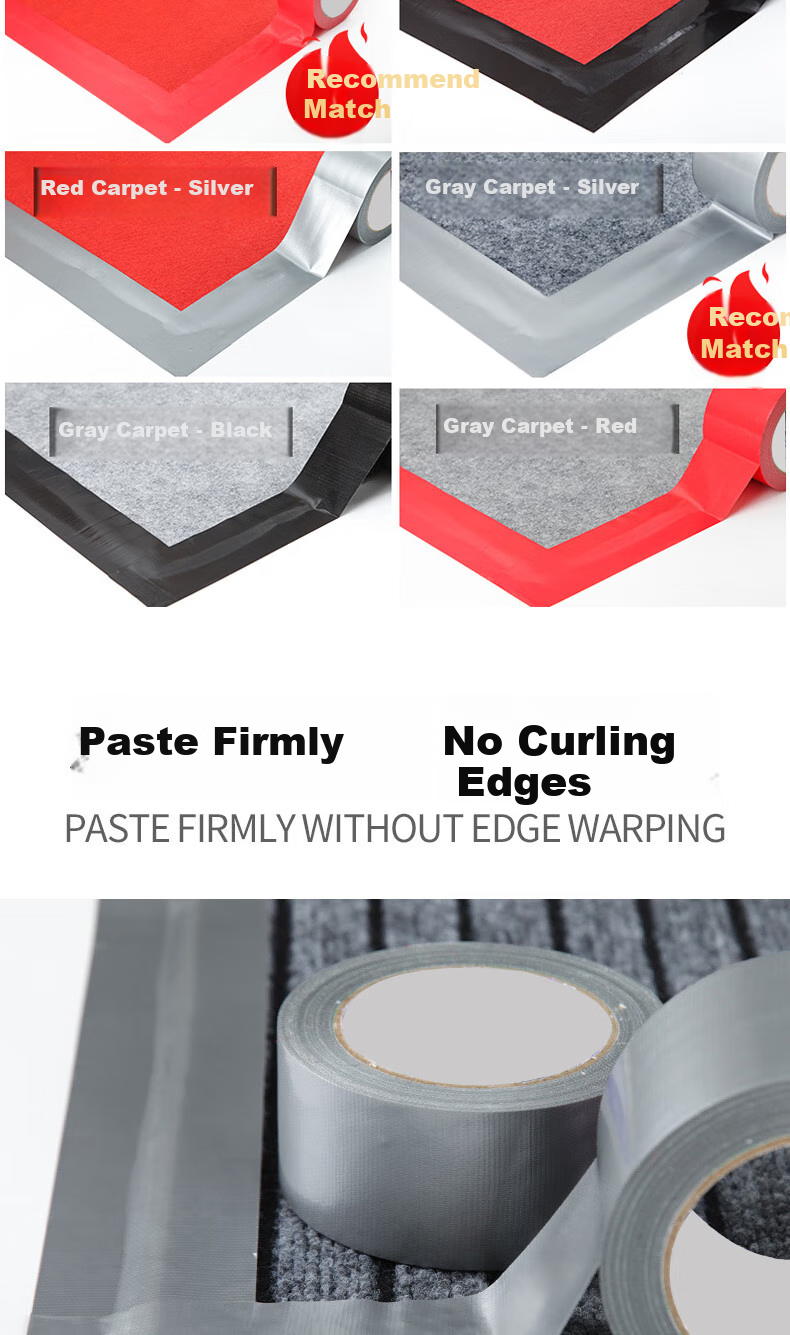 Elifo Colored Cloth-Based Tape, Strong Carpet Tape, Floor Red Carpet, Colorful Adhesive Tape, Heavy-Duty Tape, Floor Sealing Tape, Stage Curtain, Advertising Cloth Tape, Removable Adhesive, Waterproof And Wear-Resistant 3