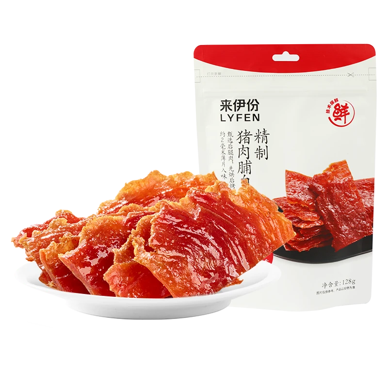来伊份猪肉脯原味100g高蛋白靖江猪肉干肉脯夜宵独立小包装休闲零食