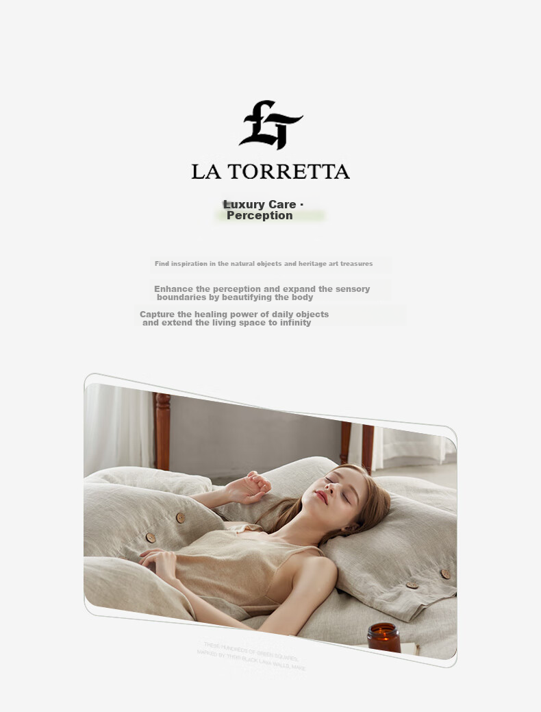 La Torretta Linen Cotton Four-Piece Set, Class A Washed Woven Long-Staple Cotton Duvet Cover Bed Sheet Bedding, 200*230cm 2