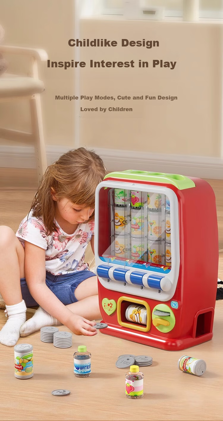 Mabaozibao Beverage Vending Machine Toy, Automatic Coin-Operated, Educational for Children And Girls Aged 3-6, Pretend Play, Birthday Gift for Boys 5