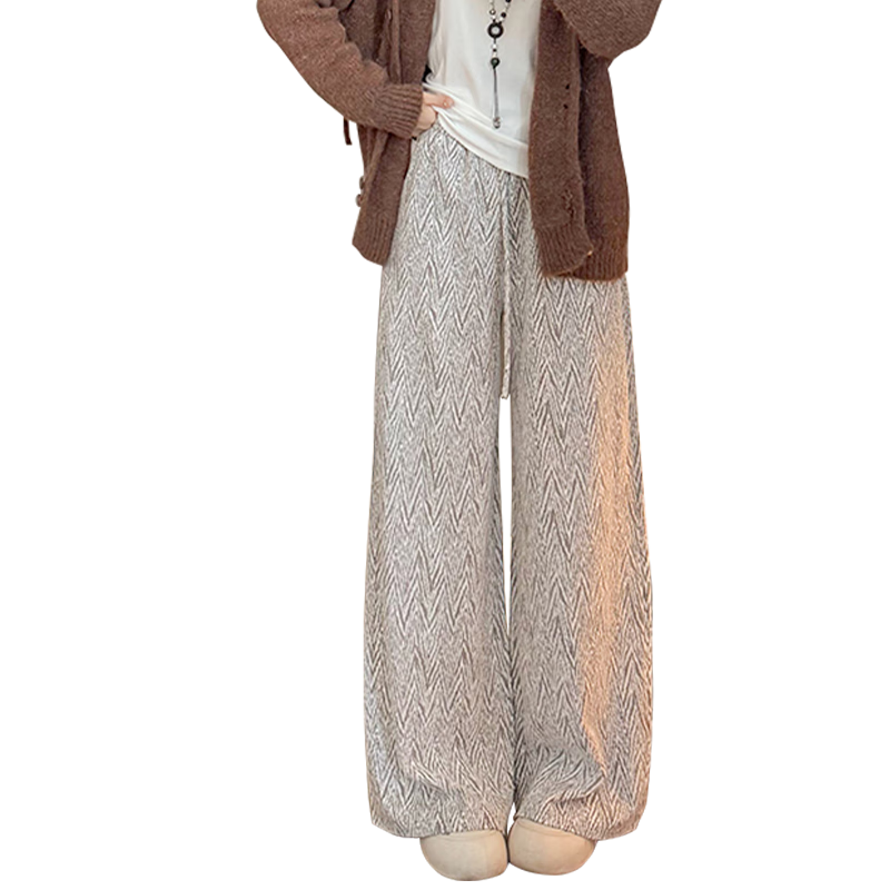 BOPRUIEY Chanel-Style Striped Wide-Leg Pants, Autumn 2025 New Style, Draping Loose Casual Women's Trousers, Autumn Collectio