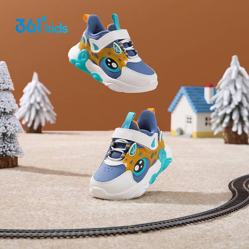 361° Kids Baby Shoes Winter 25 Boys Girls Bounce Technology Lightweight Soft Elastic Warm Casual Walking Shoes Blue 25