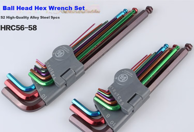 Jian Fukuoka Tool Set, Hexagonal Wrench with Ball Head, Hex Screwdriver Set, Extended L-Shaped Screwdriver Bits, 9-Piece Set 1