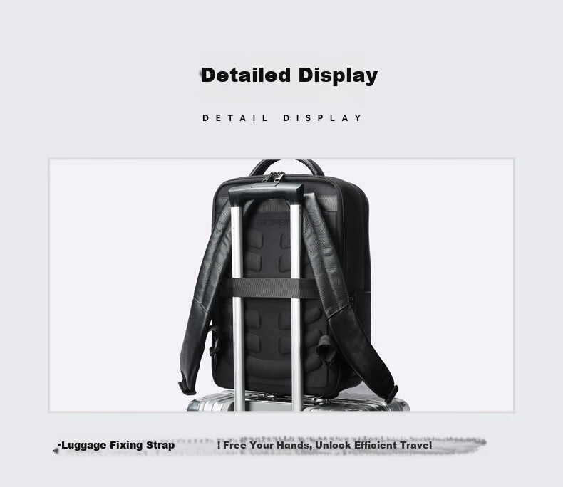 Bopai Leather Business Backpack for Men, 16-Inch Laptop Bag, Travel Schoolbag, Father's Day Gift 13