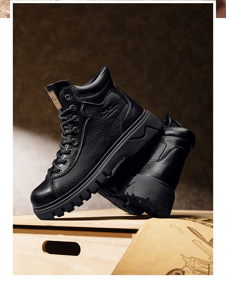G.N.Shi Jia Men's Boots 2025 Autumn Winter New Low-top Martin Boots Outdoor Thick-soled Casual Leather Shoes Trendy Versatile Men's Shoes 19