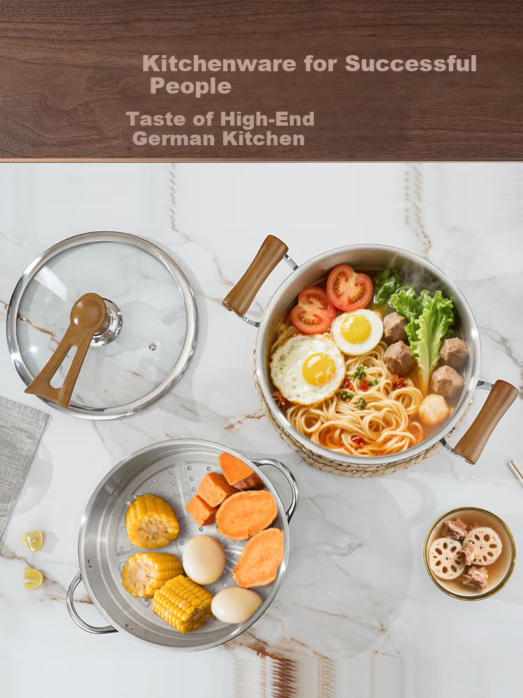 SSGP Tangguo 316L Stainless Steel Steamer Pot, Food-Grade Thickened Household Cooking Pot with Steamer Basket, 24cm, 38332 8