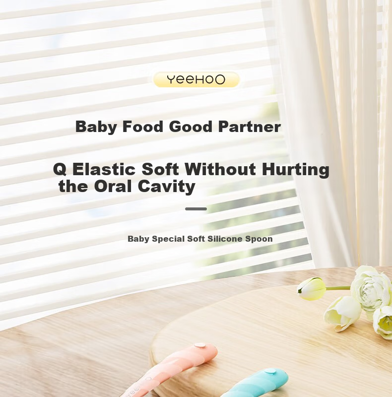 YEEHOO Silicone Spoon for Baby Food, Infant Feeding Spoon, Newborn Water Feeding Silicone Soft Spoon, Tableware for Milk And Rice Powder - Maple Yellow 1