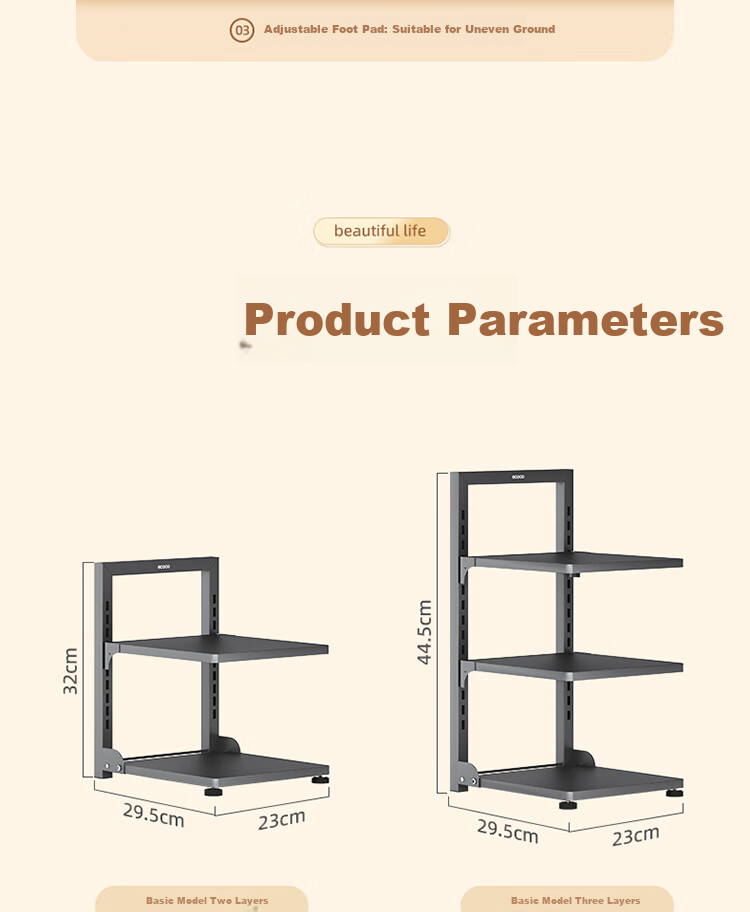 Ecoco Multi-Layer Sink Rack Cabinet Shelf Multi-Functional Four-Layer Pot Rack E25118 15