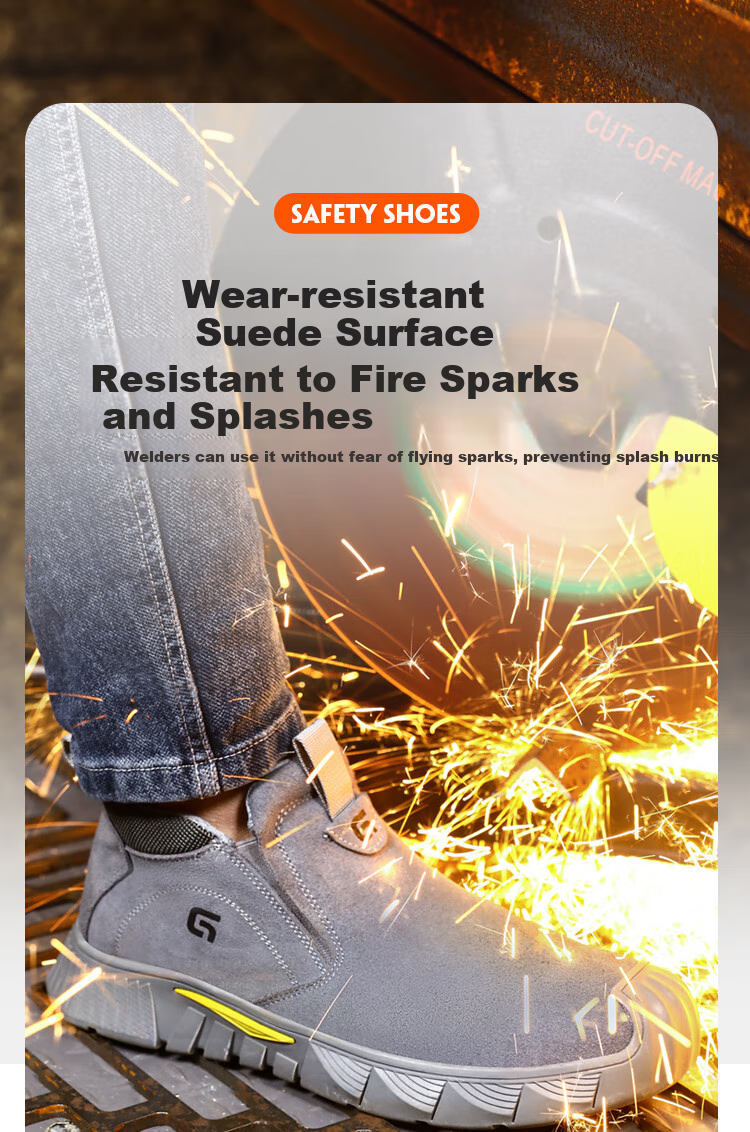 Jingtu Welding Safety Shoes for Men, Summer Breathable Steel Toe Cap Anti-Puncture Spark-Proof Work Shoes 3005 Size 42 2