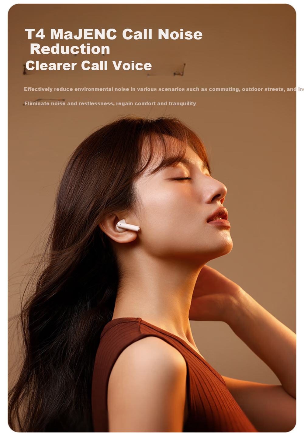EARISE [Berlin Sound] Retro Camera Style Deep Noise Reduction Long Battery Life Semi-In True Wireless Bluetooth Earphones for Sports Running Q86 Skin Color 3