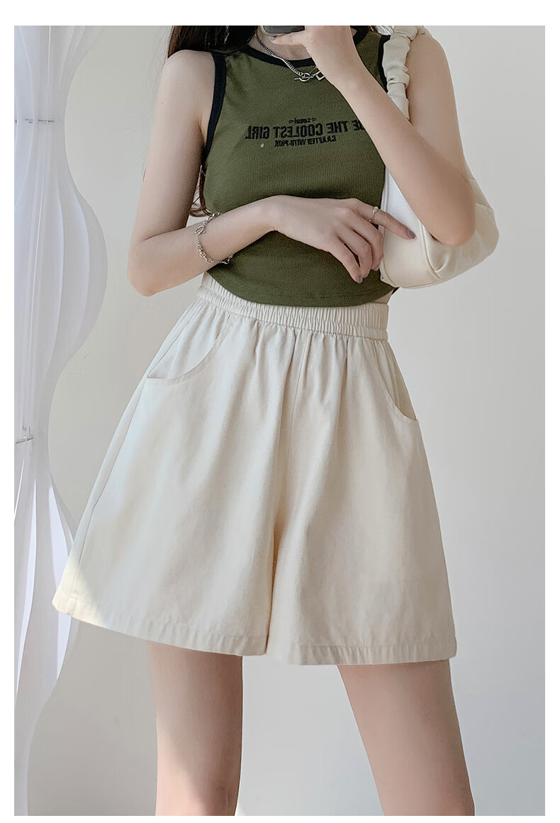 LangSha Women's Summer Thin High Waist Wide Leg Shorts Loose Casual Sports Pants Straight-Leg Work Shorts 17